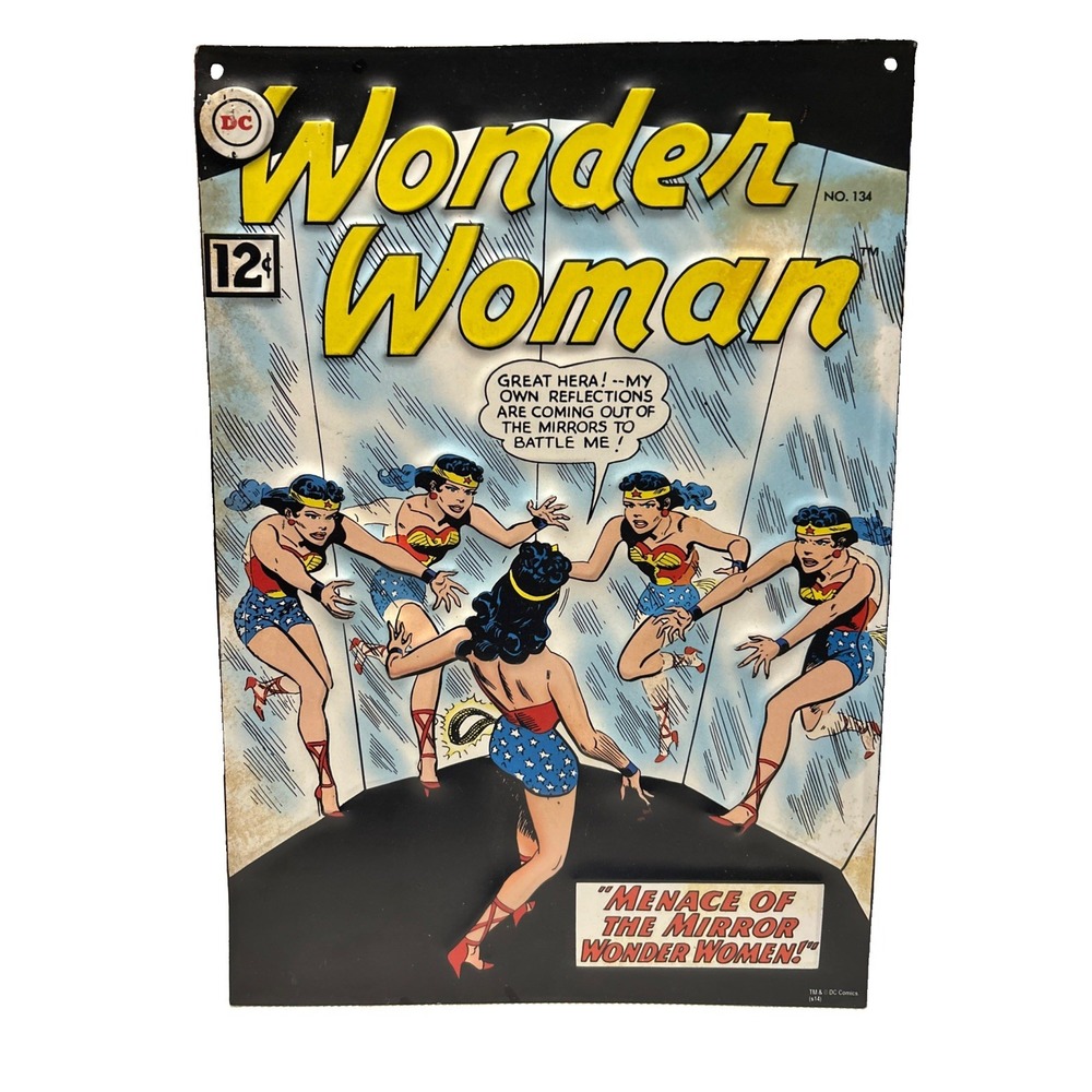 Vintage Metal Sign 1962 DC Comics #134 "Menace of the Mirror Wonder Woman"